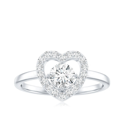 Minimal Heart Ring with Lab Grown Diamond