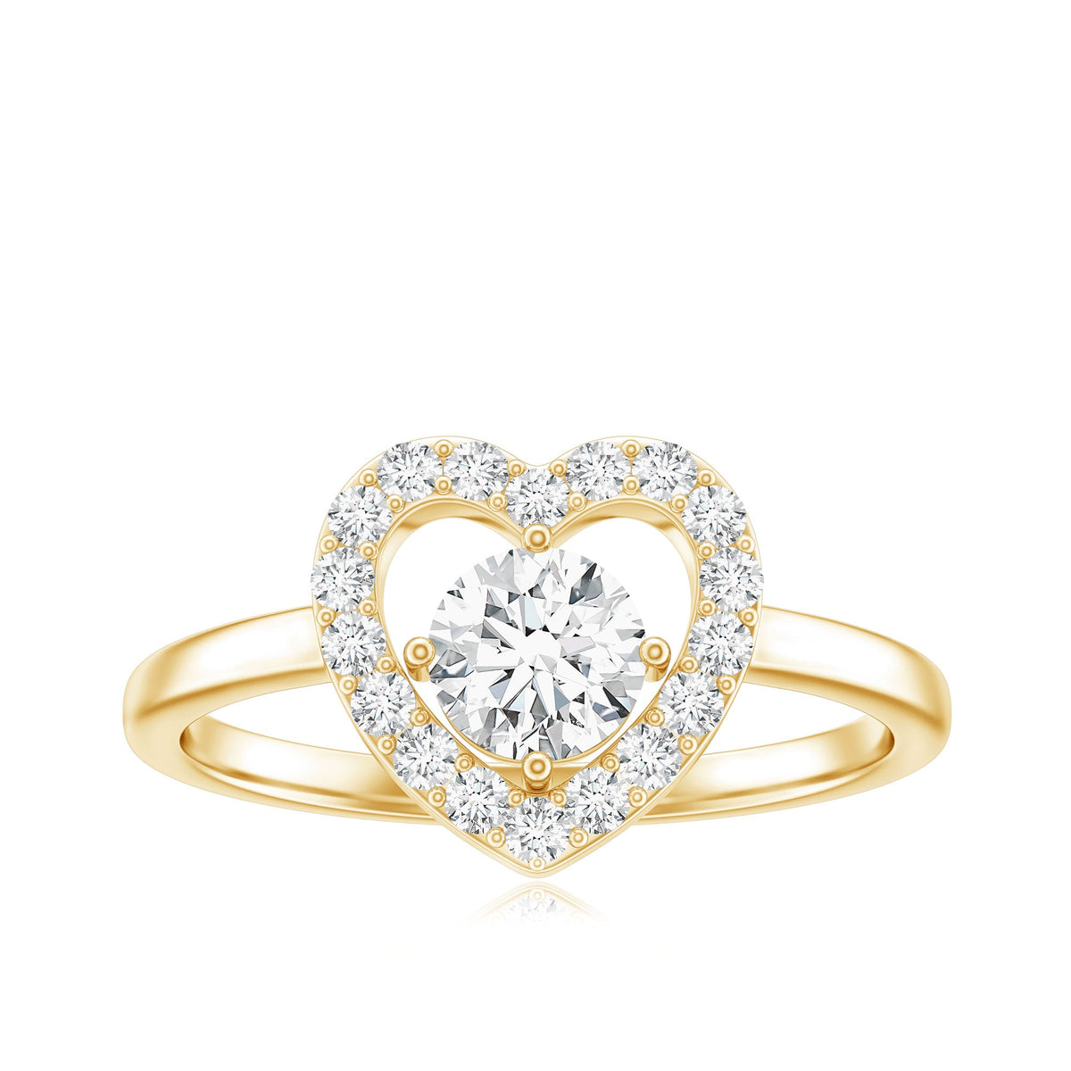Minimal Heart Ring with Lab Grown Diamond