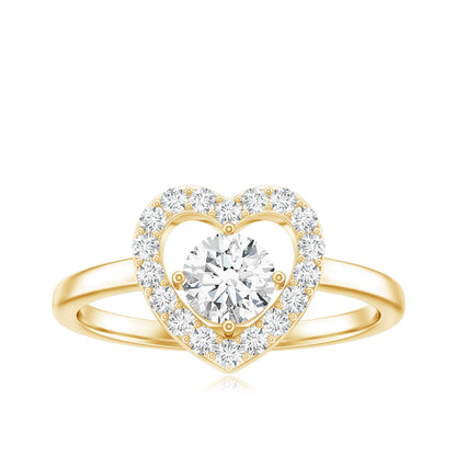 Minimal Heart Ring with Lab Grown Diamond