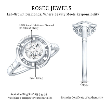 Vintage Inspired Lab Grown Diamond Solitaire Ring