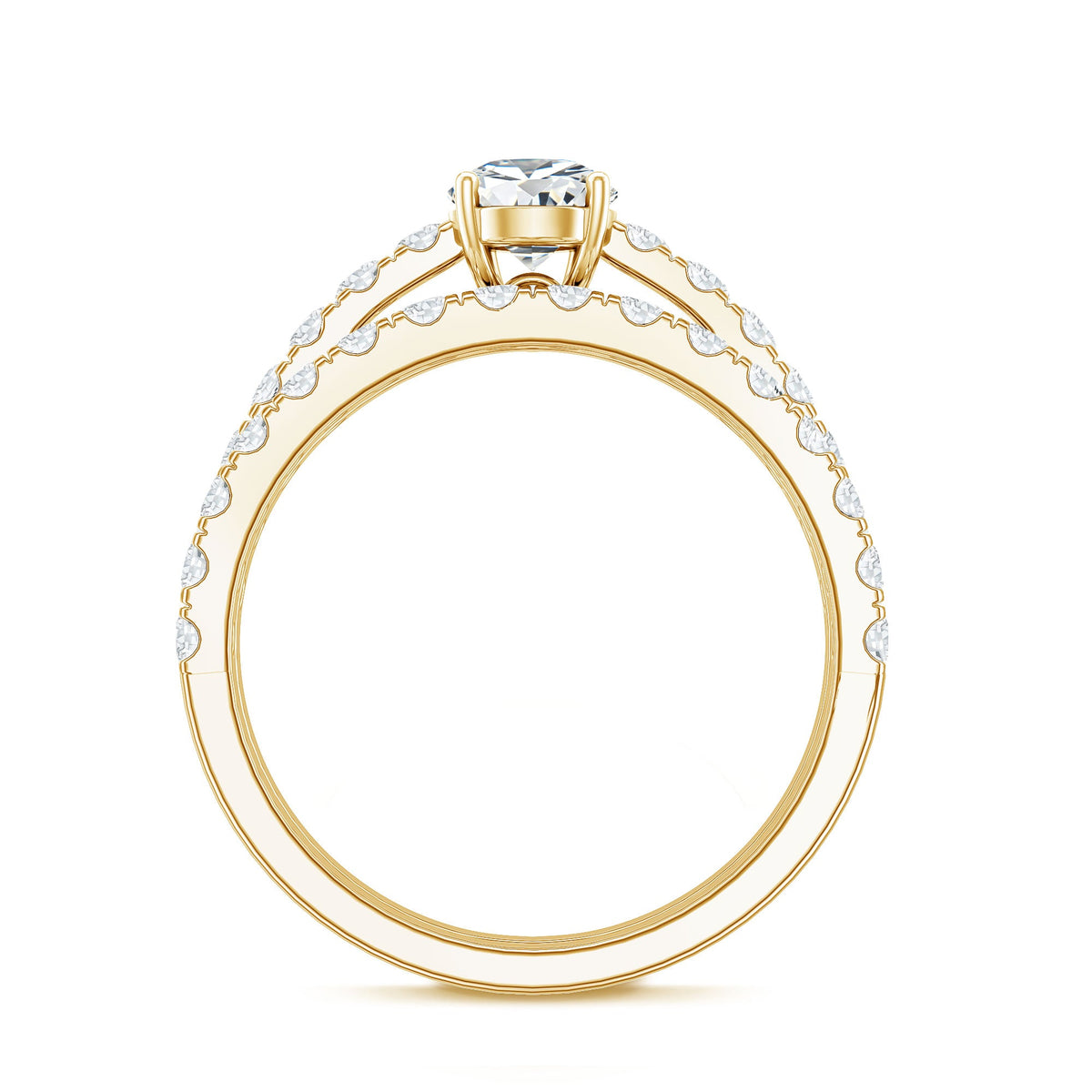 Minimal Pear Shape Lab Grown Diamond Wedding Ring Set
