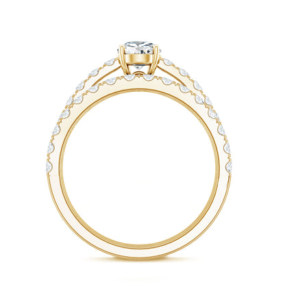 Minimal Pear Shape Lab Grown Diamond Wedding Ring Set