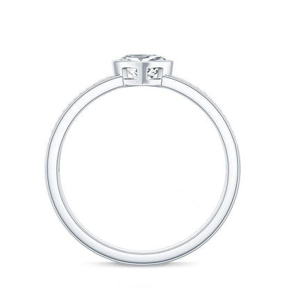 Heart Shape Lab Grown Diamond Solitaire Ring with Side Stones