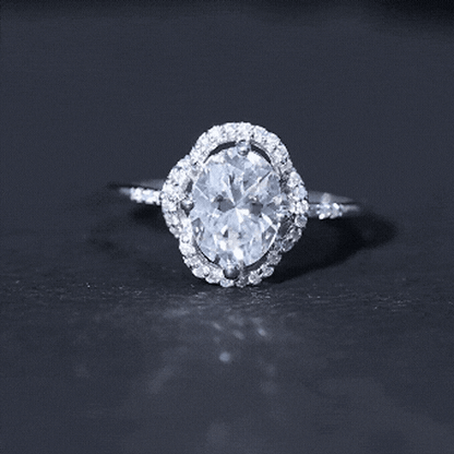 Certified 2 Carat Moissanite Vintage Inspired Engagement Ring in Silver