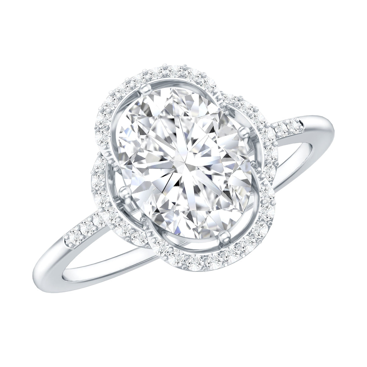 Certified 2 Carat Moissanite Vintage Inspired Engagement Ring in Silver
