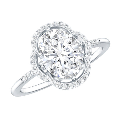 Certified 2 Carat Moissanite Vintage Inspired Engagement Ring in Silver