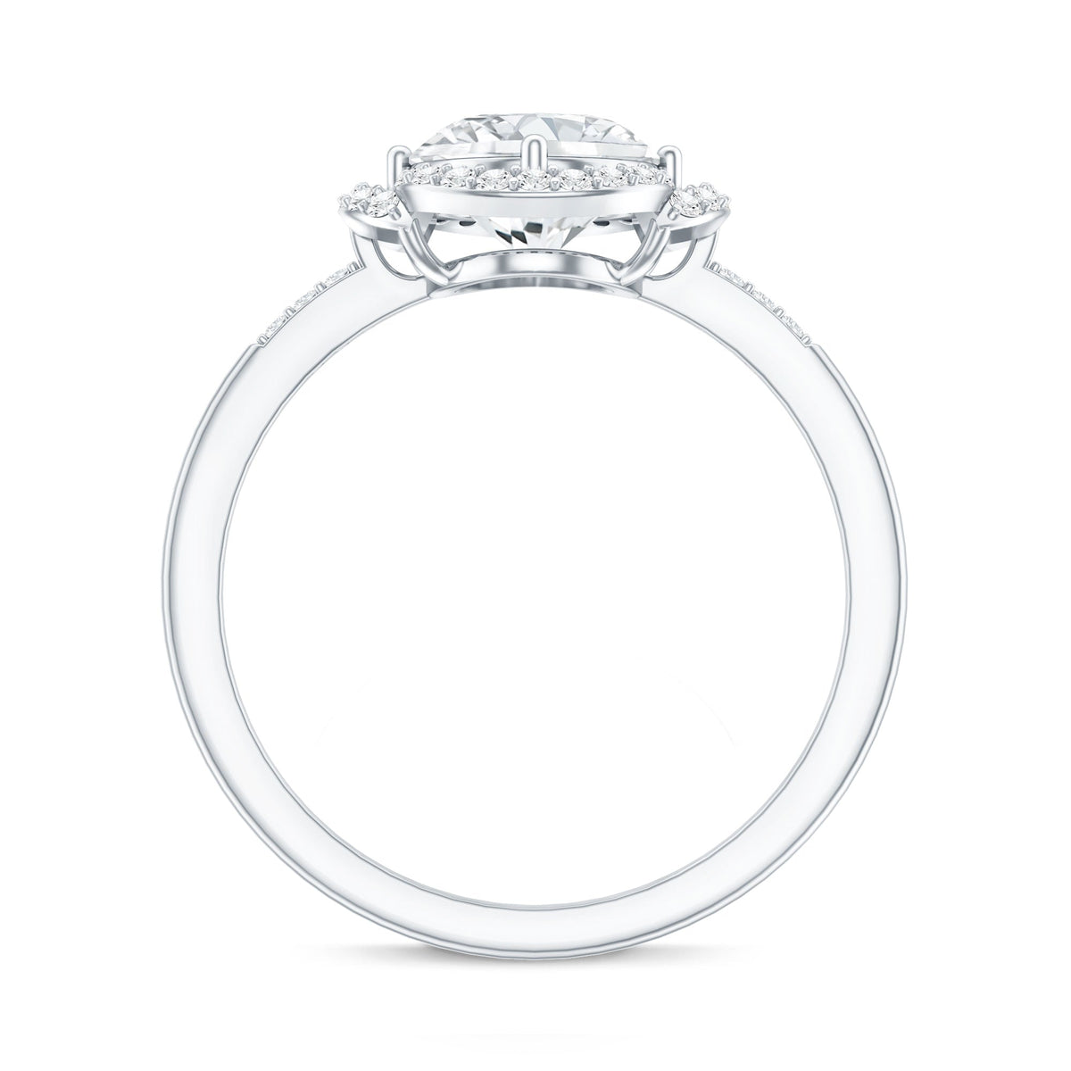 Certified 2 Carat Moissanite Vintage Inspired Engagement Ring in Silver
