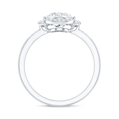 Certified 2 Carat Moissanite Vintage Inspired Engagement Ring in Silver