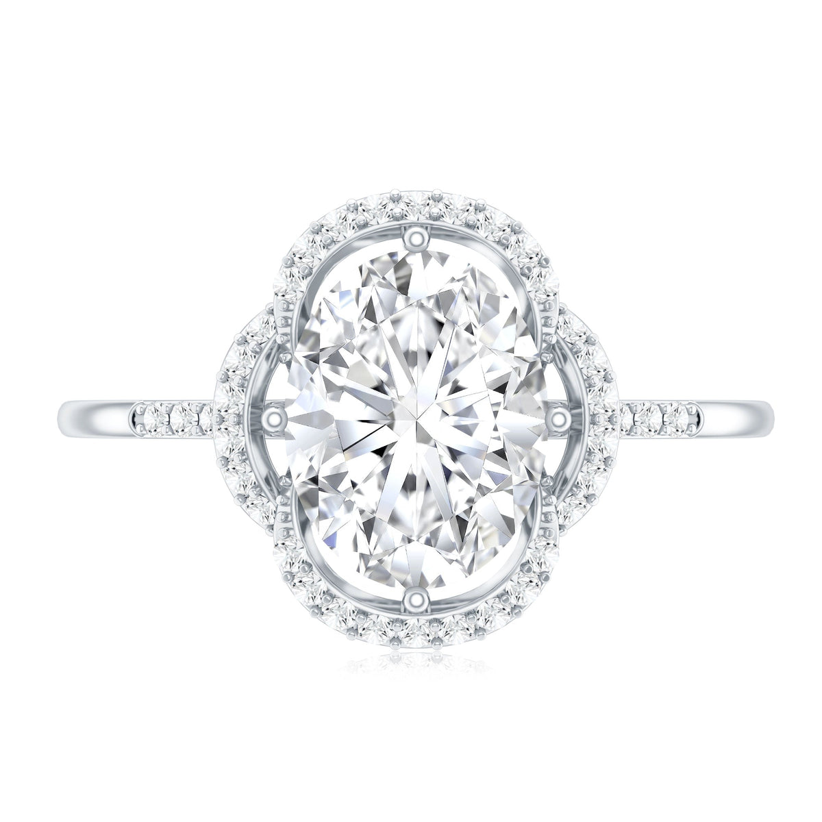 Certified 2 Carat Moissanite Vintage Inspired Engagement Ring in Silver
