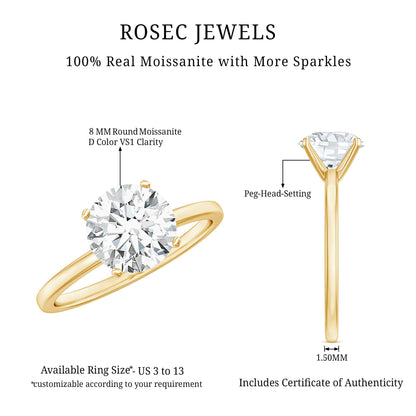 Brilliant Cut Moissanite 2 Carat Engagement Ring