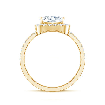 3 Carat Cushion Cut Moissanite Halo Engagement Ring for Women