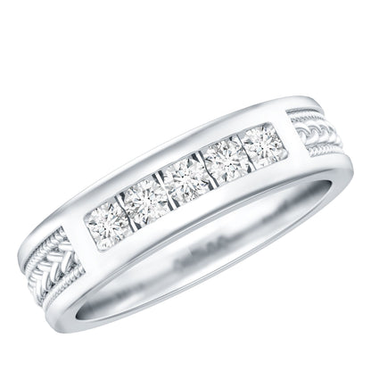 Lab Grown Diamond Mens Wedding Band Ring
