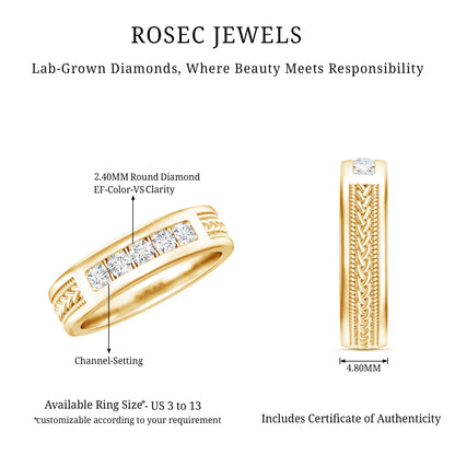 Lab Grown Diamond Mens Wedding Band Ring