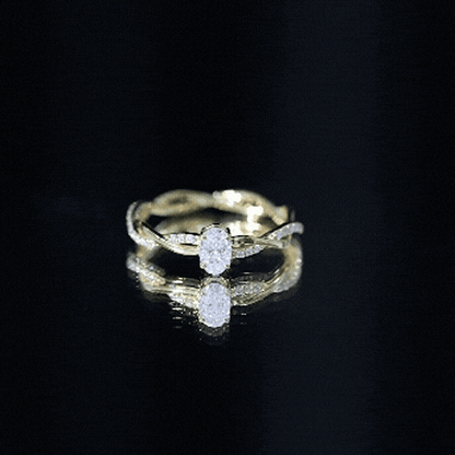 Oval Cut Moissanite Braided Engagement Ring
