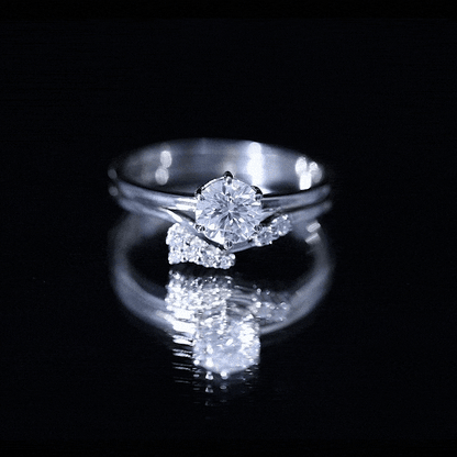 Solitaire Moissanite Wedding Ring Set for Her