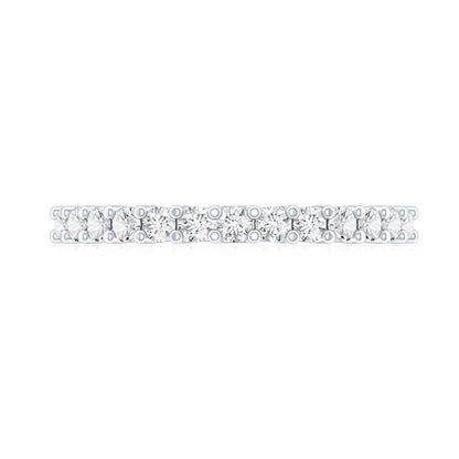 Moissanite Half Eternity Ring in Shared Prong Setting