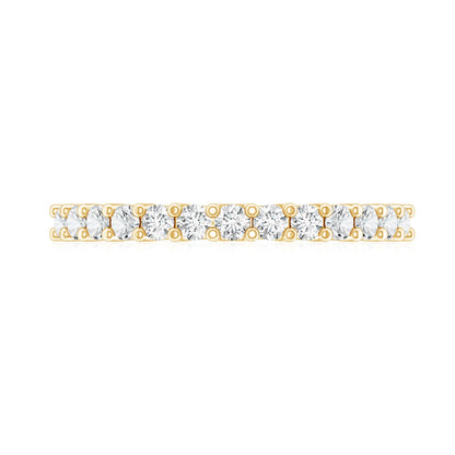 Moissanite Half Eternity Ring in Shared Prong Setting