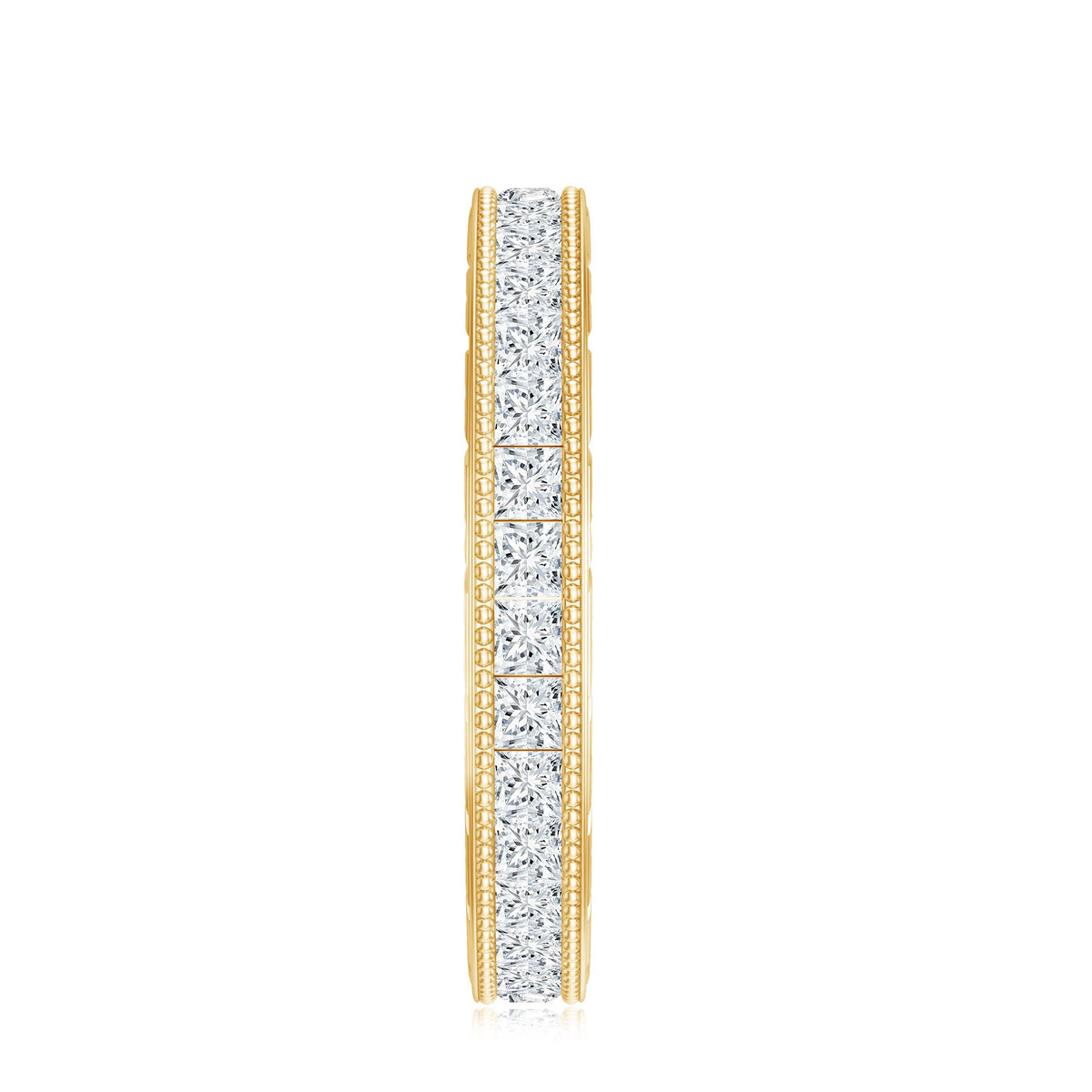 Certified Princess Cut Lab Grown Diamond Eternity Wedding Band