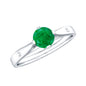 Natural Emerald Diamond Promise Ring with Pinched Shank