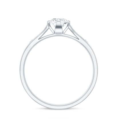 Floral Set Moissanite Solitaire Promise Ring for Her