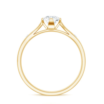 Floral Set Moissanite Solitaire Promise Ring for Her