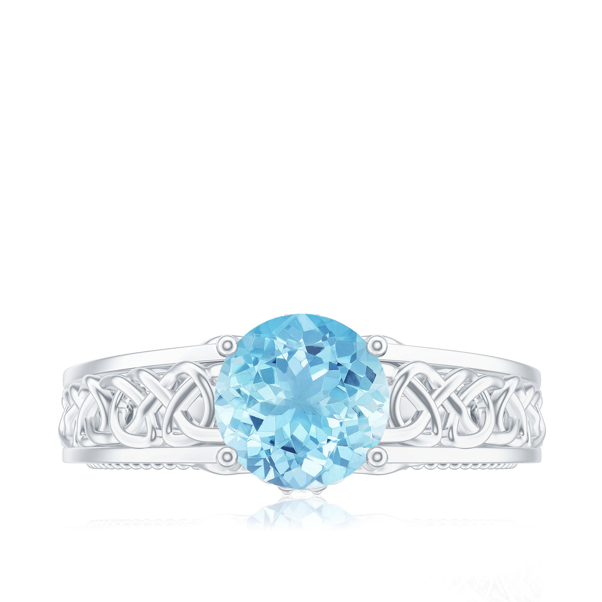 Vintage Looking Aquamarine Engagement Ring with Diamond