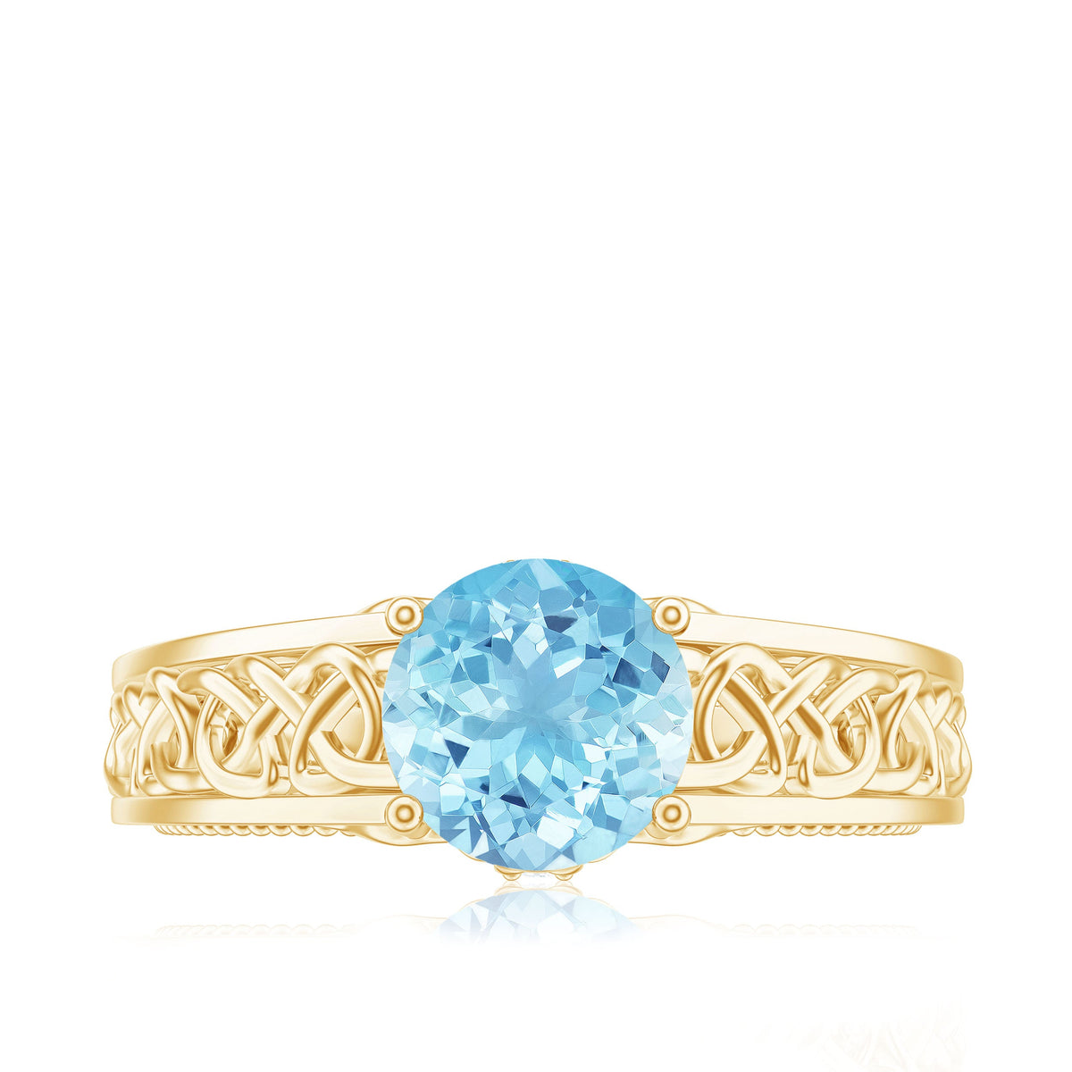 Vintage Looking Aquamarine Engagement Ring with Diamond