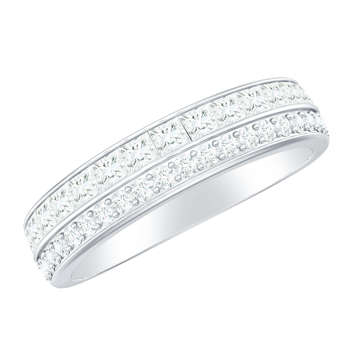 Certified Real Diamond Half Eternity Wedding Band