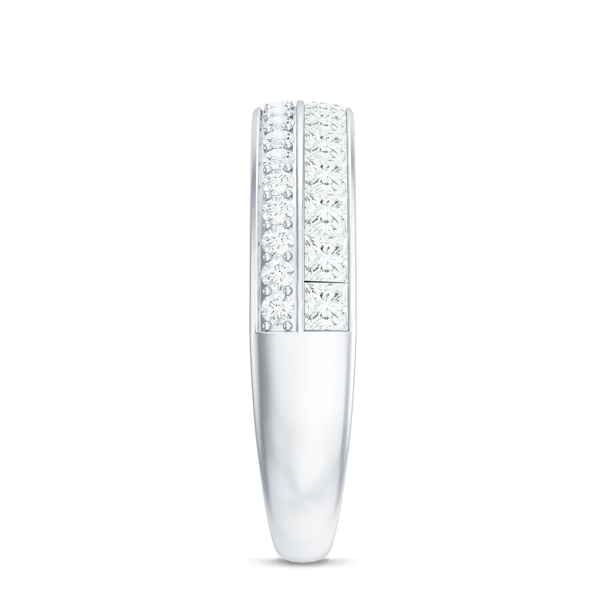 Certified Real Diamond Half Eternity Wedding Band