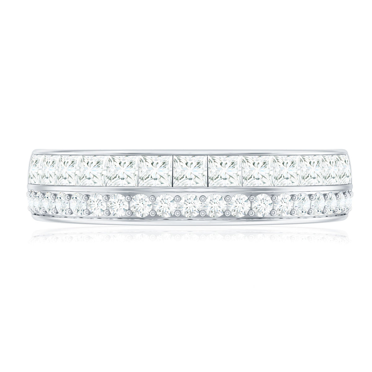 Certified Real Diamond Half Eternity Wedding Band
