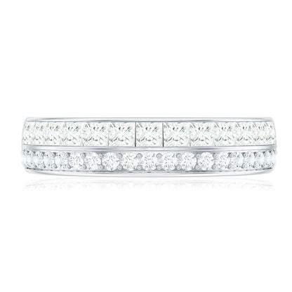 Certified Real Diamond Half Eternity Wedding Band