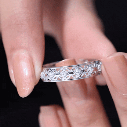 Moissanite Celtic Knot Wedding Band Ring