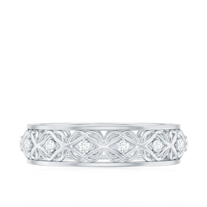 Moissanite Celtic Knot Wedding Band Ring