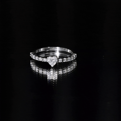 Certified 5 MM Moissanite Heart Engagement Ring with Side Stones