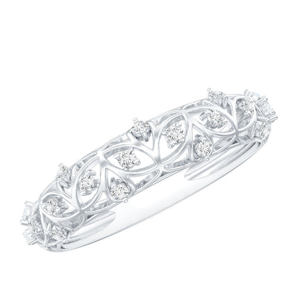 Womens Moissanite Filigree Eternity Band Ring
