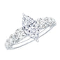 Marquise Cut Moissanite Engagement Ring with Side Stones