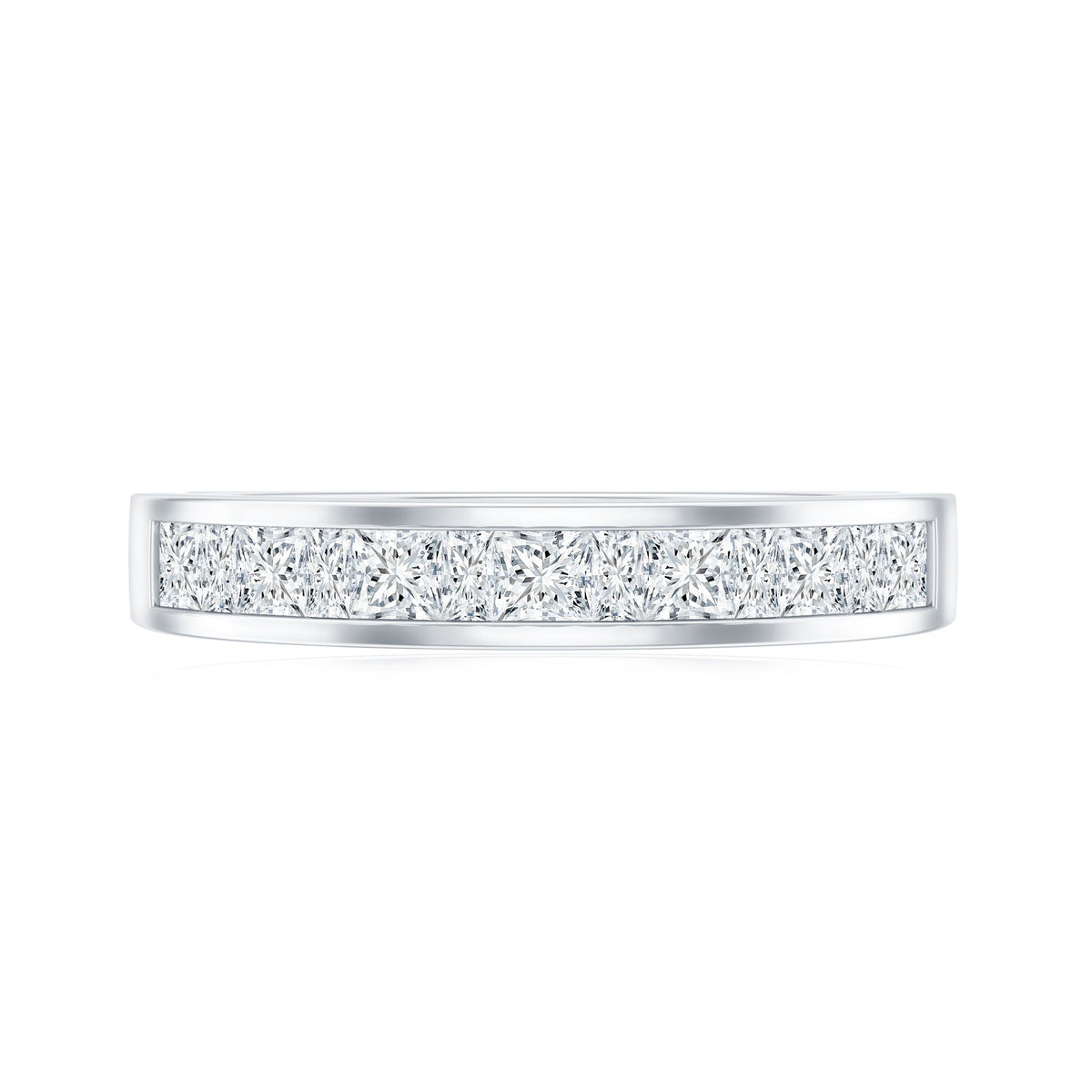 Channel Set Diamond Half Eternity Band Ring