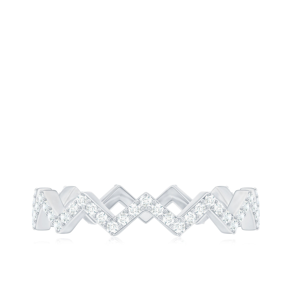 Minimal Diamond Zig Zag Eternity Band Ring