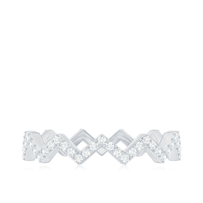 Minimal Diamond Zig Zag Eternity Band Ring
