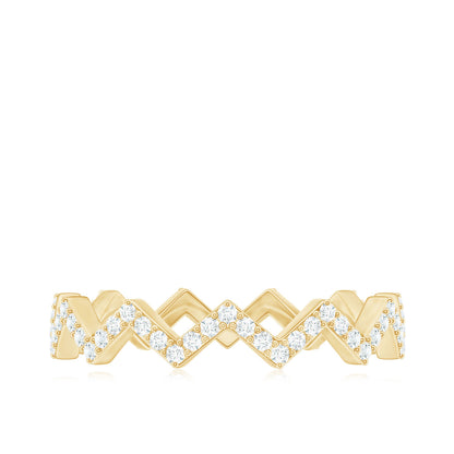 Minimal Diamond Zig Zag Eternity Band Ring