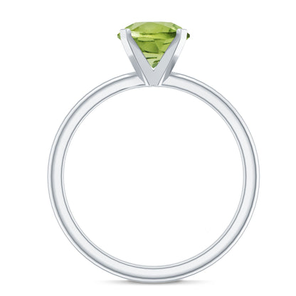 Natural 2 Carat Peridot Solitaire Engagement Ring for Women