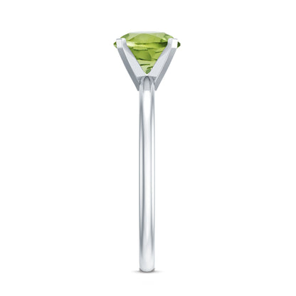 Natural 2 Carat Peridot Solitaire Engagement Ring for Women