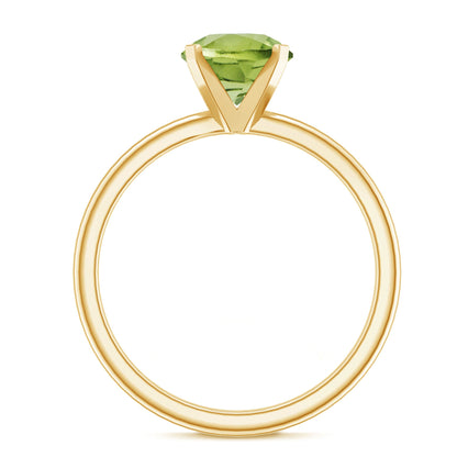Natural 2 Carat Peridot Solitaire Engagement Ring for Women