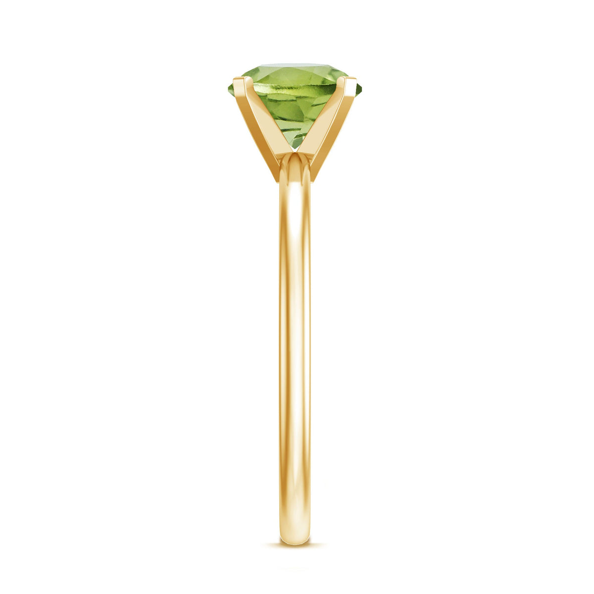 Natural 2 Carat Peridot Solitaire Engagement Ring for Women