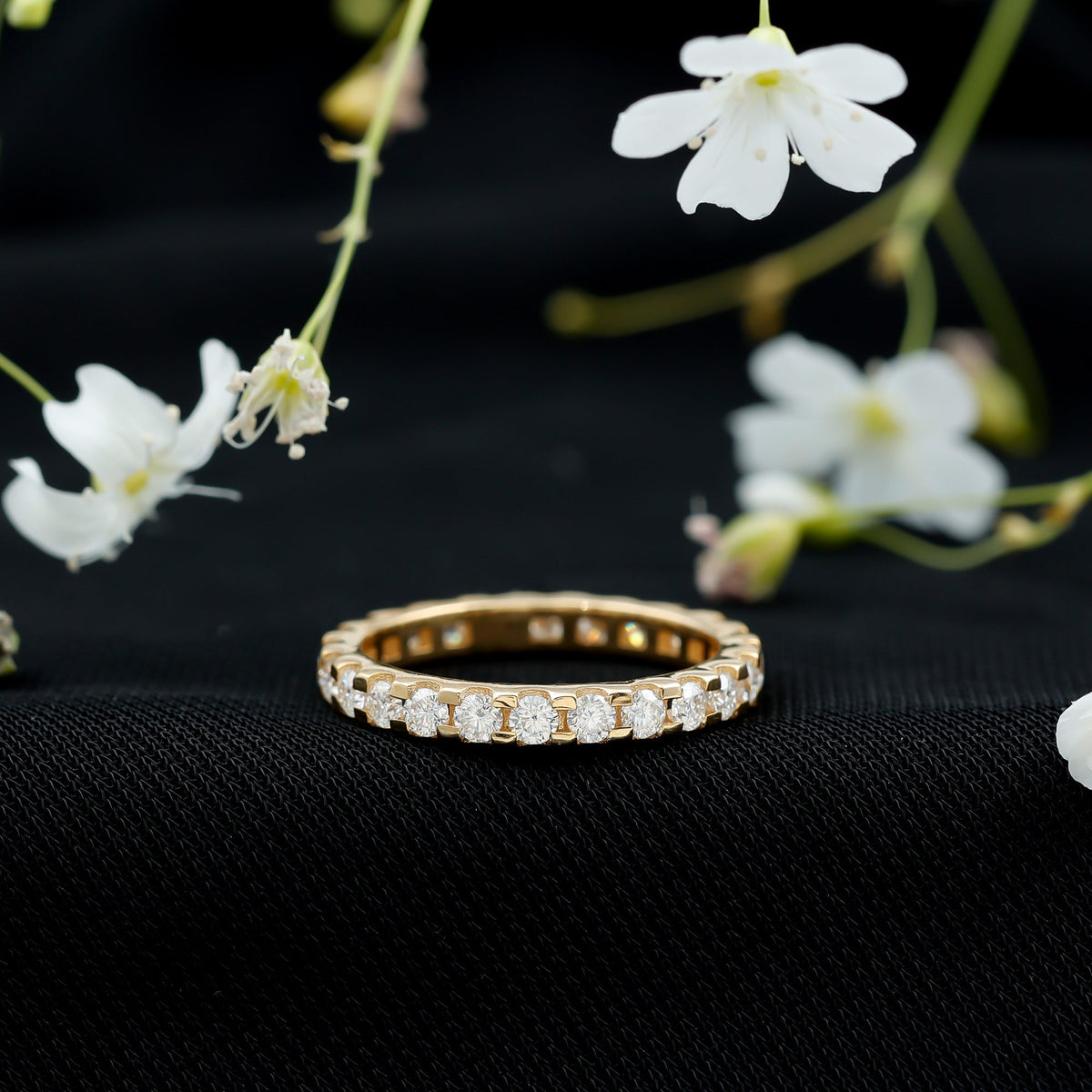 Brilliant Cut Round Moissanite Eternity Anniversary Band