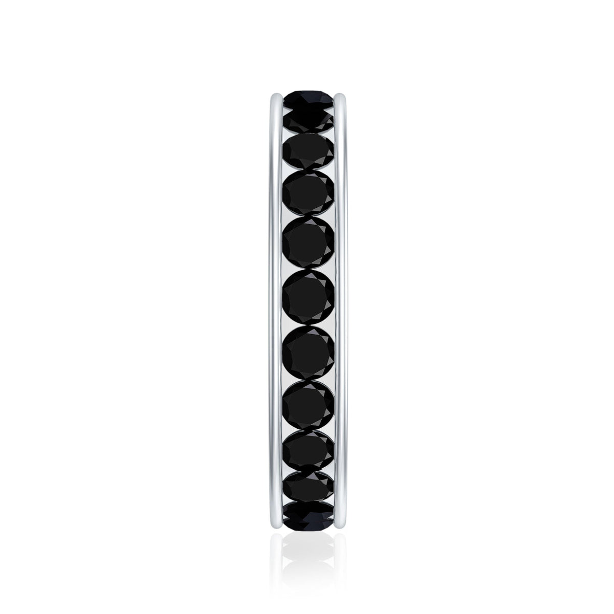 Channel Set Black Spinel Eternity Ring
