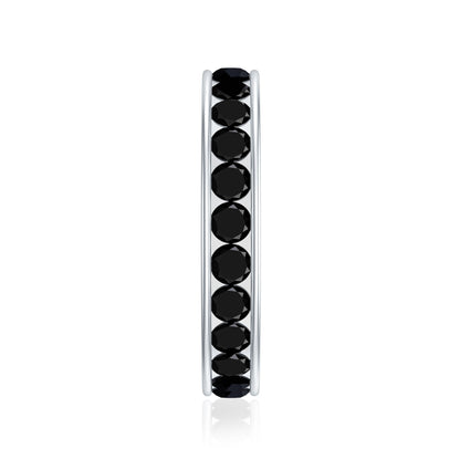 Channel Set Black Spinel Eternity Ring