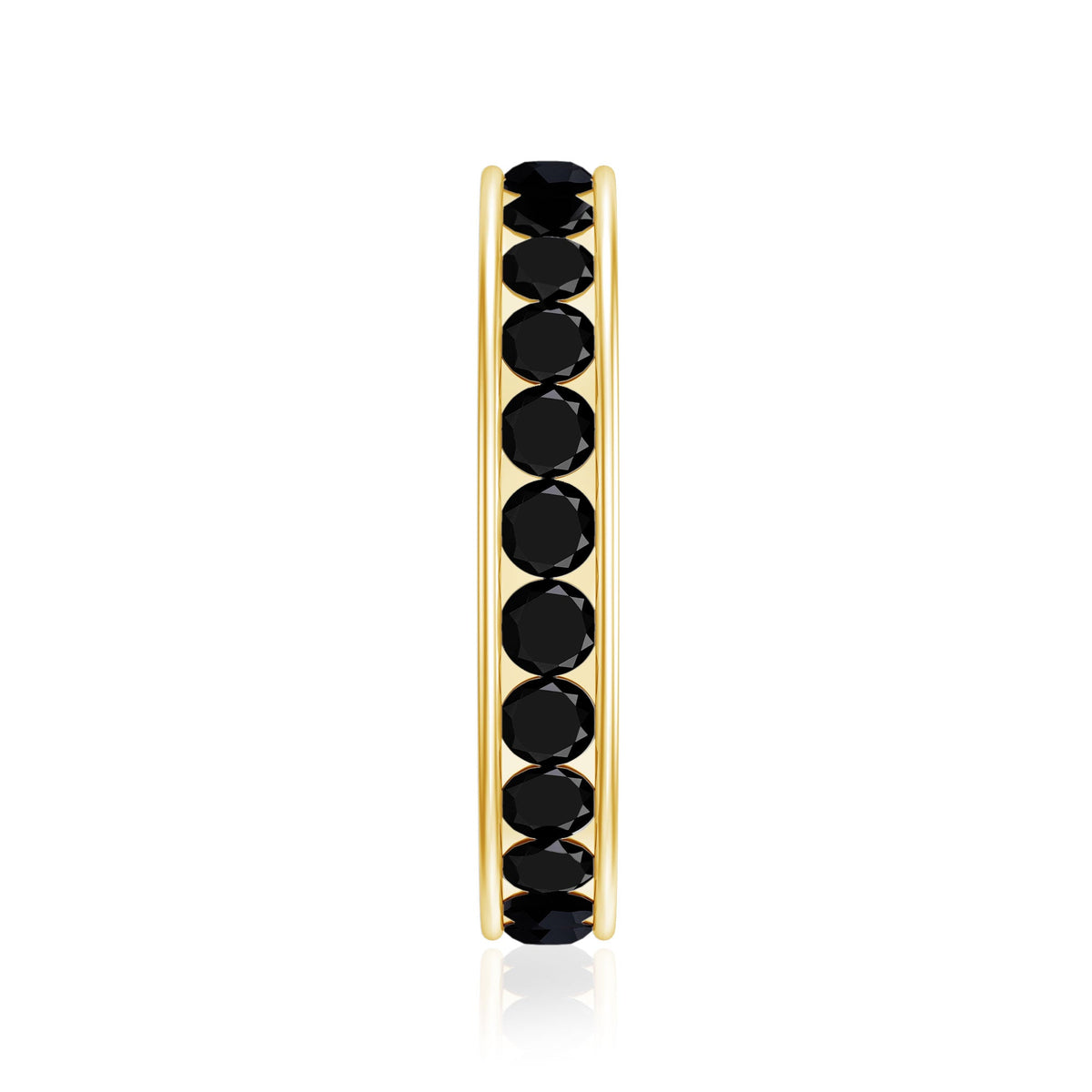 Channel Set Black Spinel Eternity Ring