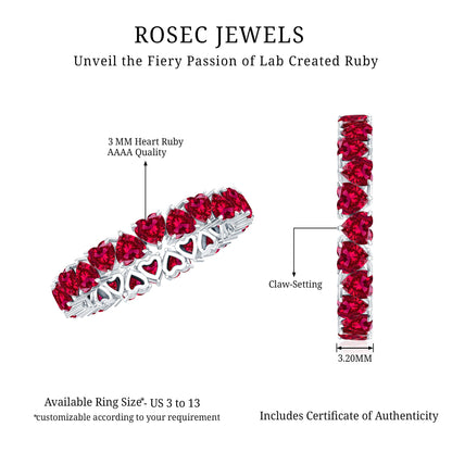 Lab Created Ruby Heart Eternity Band Ring