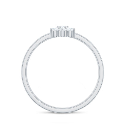 Nature Inspired Diamond Flower Promise Ring for Proposal